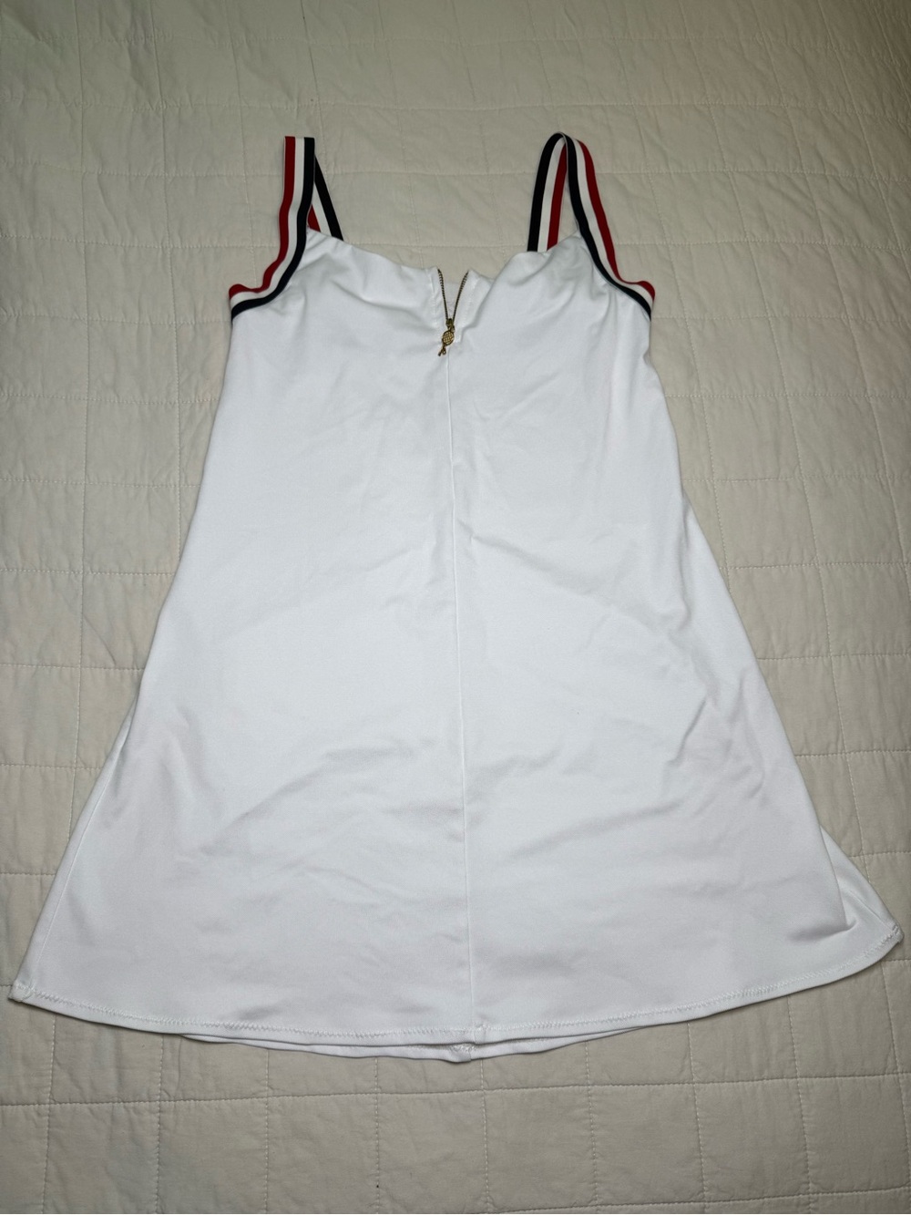 Juicy Couture White Mini Dress with Red & Navy Straps